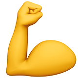 Flexed bicep strength icon.