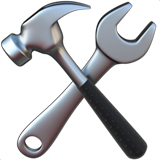 Hammer and wrench home repair icon